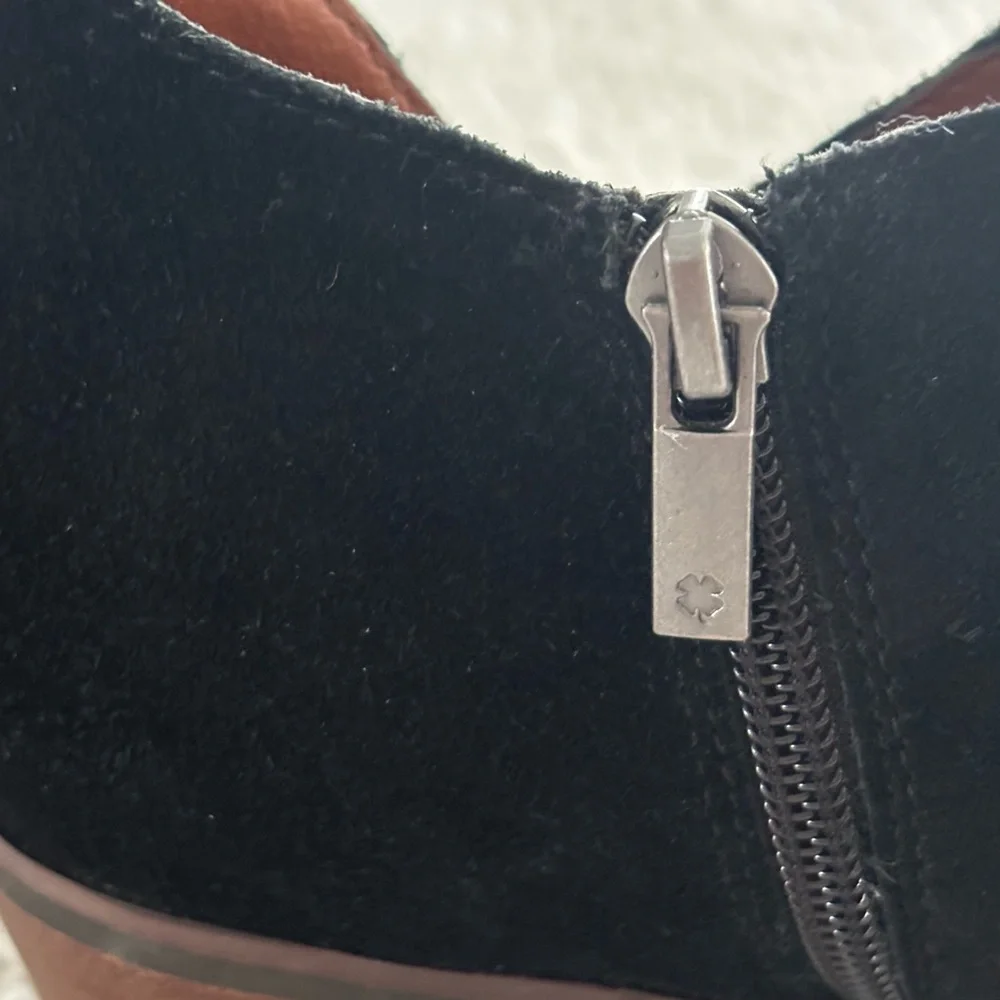 LUCKY BRAND Black Suede Ankle Boots. Size 9 1/2 Worn Once. No Box Excellent Cond - Picture 12 of 13